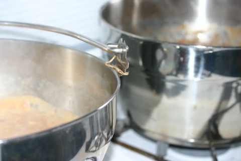 Apples cooking.