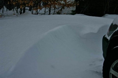 December 25, drift in front of Dawn's car
