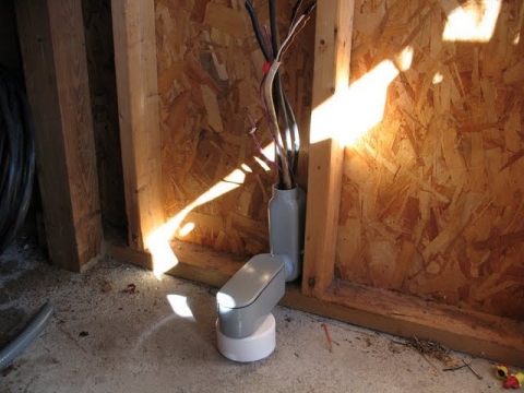 Capping off the conduit and getting the wire over to the wall.