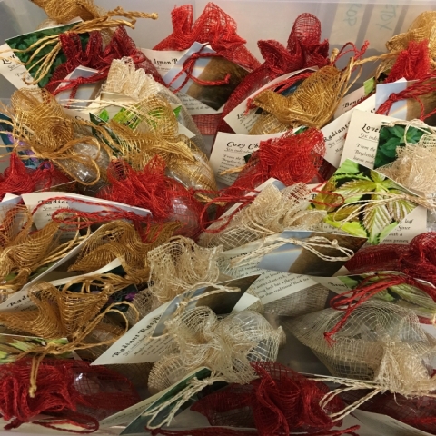 Special tea bag sets ready for Christmas.