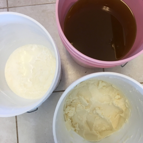 Coconut, Olive and Palm oils for soap. December 7.