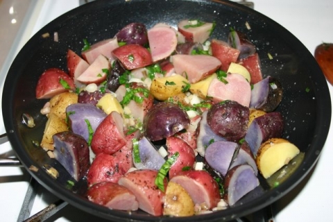 Sauteed with last fall's potatoes