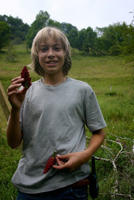 Jake shows off the fruits of his labors