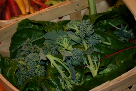 Broccoli crowns and chard.