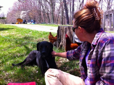 The whole gang taking a lunch break May 2.