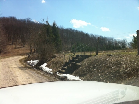 These steps at KB Wilmoth's were buried in snow just a week ago.