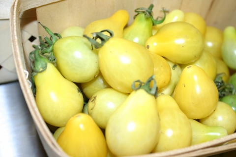 Golden pear tomatoes.