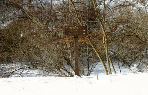 Six miles from Durbin, 16 miles from Glady on the West Fork Rail Trail.