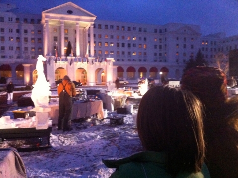 Watching the ice sculptors, January 26.