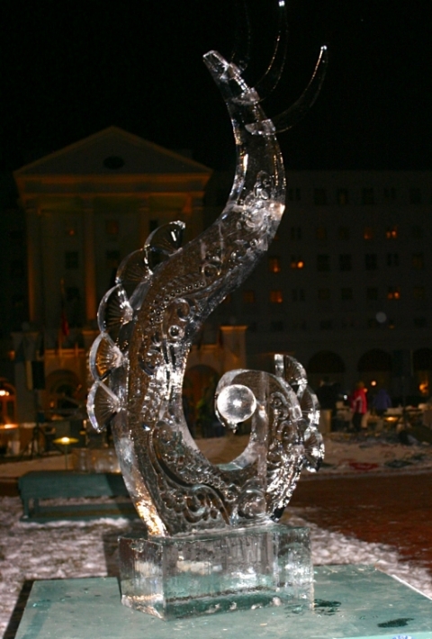 Ice sculpture at Winterfest at the Greenbrier Hotel, January 26.