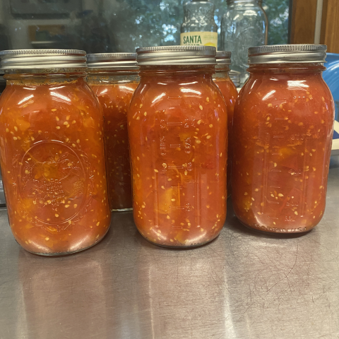 First batch of canned tomatoes.